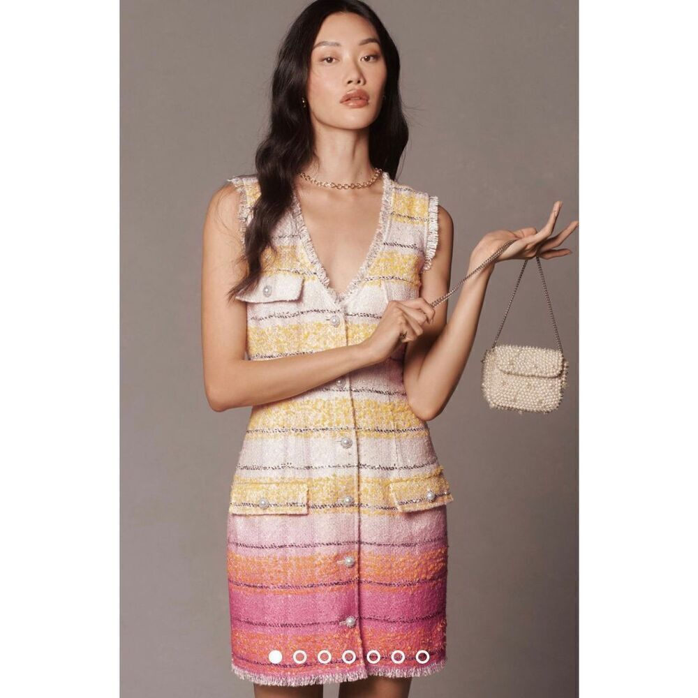 New Anthropologie x Maeve Sleeveless Tweed Mini Dress Size 22 - Picture 5 of 15